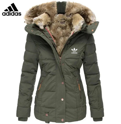 Adidas| Damenjacke mit Fell, Größe 25