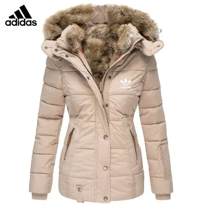 Adidas| Damenjacke mit Fell, Größe 25